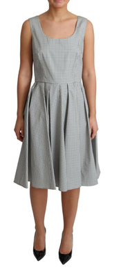 Dolce & Gabbana Gray Polka Dotted Cotton A-Line Dress -   -  Dolce & Gabbana.